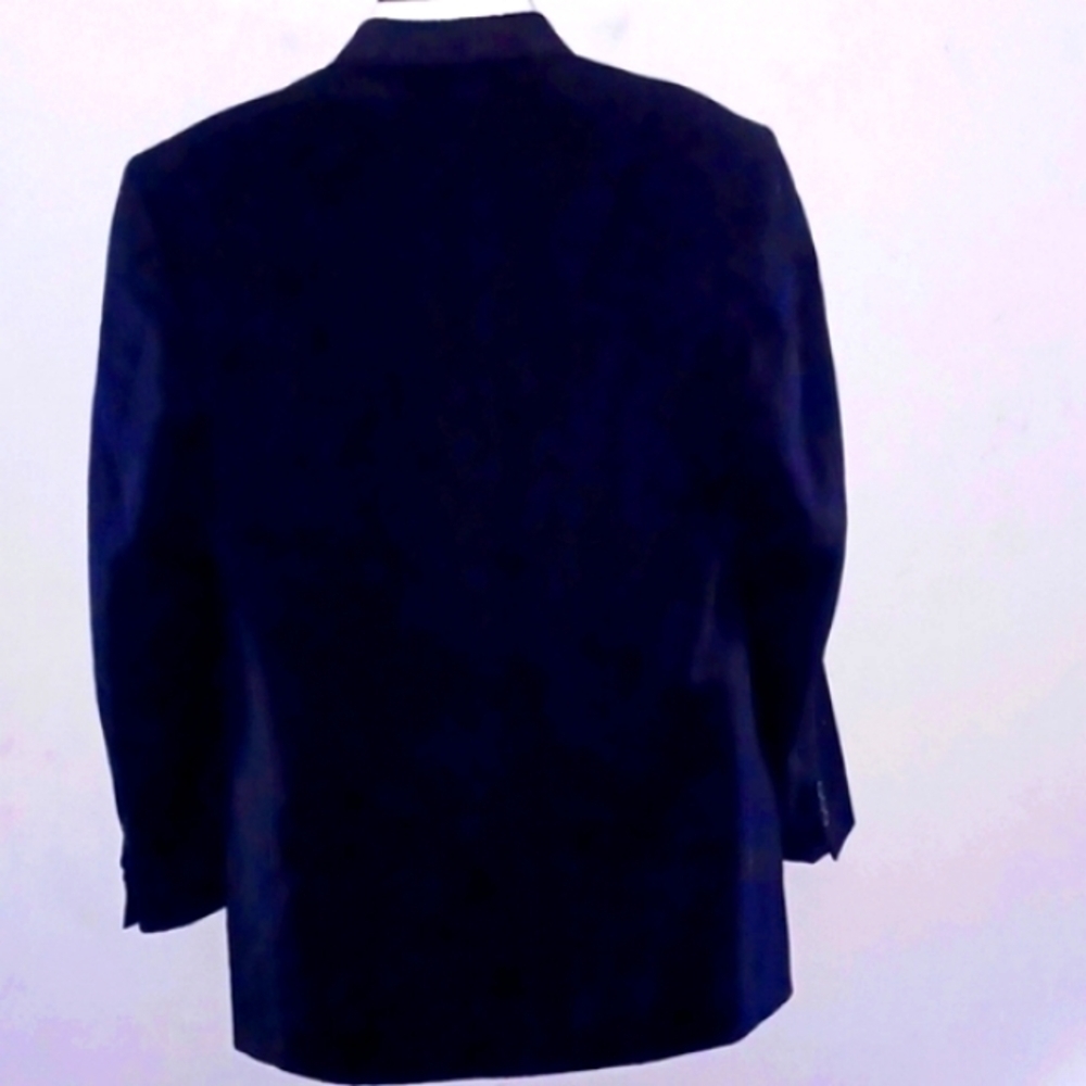 ADOLFO Black, Double-Breasted, Peak Lapel Blazer, 46L - Picture 7 of 9